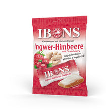 Lade das Bild in den Galerie-Viewer, IBONS Ingwer-Himbeer mit Cranberry 92g x 10
