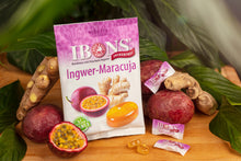Lade das Bild in den Galerie-Viewer, IBONS Ingwer-Maracuja zuckerfrei 75g x 10