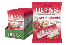 Lade das Bild in den Galerie-Viewer, IBONS Ingwer-Himbeer mit Cranberry 92g x 10