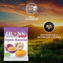 Lade das Bild in den Galerie-Viewer, IBONS Ingwer-Maracuja zuckerfrei 75g x 10