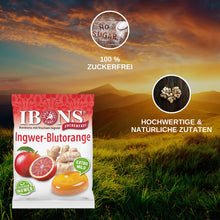 Lade das Bild in den Galerie-Viewer, IBONS Ingwer-Blutorange zuckerfrei 75g x 10