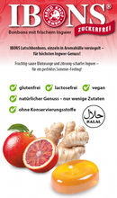 Lade das Bild in den Galerie-Viewer, IBONS Ingwer-Blutorange zuckerfrei 75g x 10