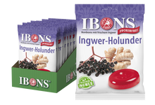 Lade das Bild in den Galerie-Viewer, IBONS Ingwer-Holunder zuckerfrei 75g x 10