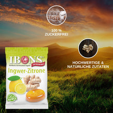 Lade das Bild in den Galerie-Viewer, IBONS Ingwer-Zitrone zuckerfrei 75g x 10