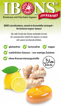 Lade das Bild in den Galerie-Viewer, IBONS Ingwer-Zitrone zuckerfrei 75g x 10
