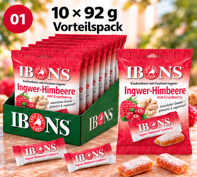 Ingwer-Himbeer mit Cranberry 92g x 10