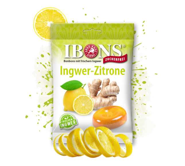 Ingwer-Zitrone zuckerfrei 75g