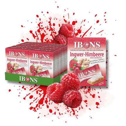 IBONS Ingwer-Himbeer mit Cranberry 60g x 10