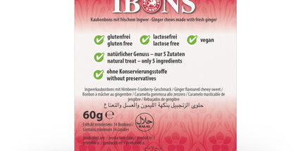 IBONS Ingwer-Himbeer mit Cranberry 60g x 10 – Produktbild 4