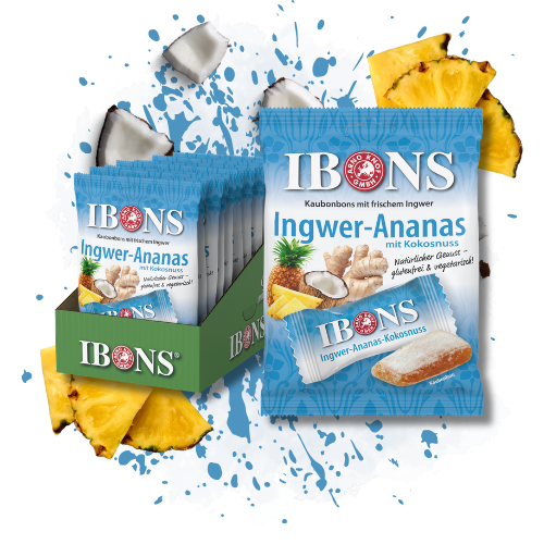 IBONS Ingwer-Ananas mit Kokosnuss 92g x 10