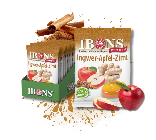 Ingwer-Apfel-Zimt zuckerfrei 75g x 10