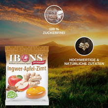 Lade das Bild in den Galerie-Viewer, IBONS Ingwer-Apfel-Zimt zuckerfrei 75g
