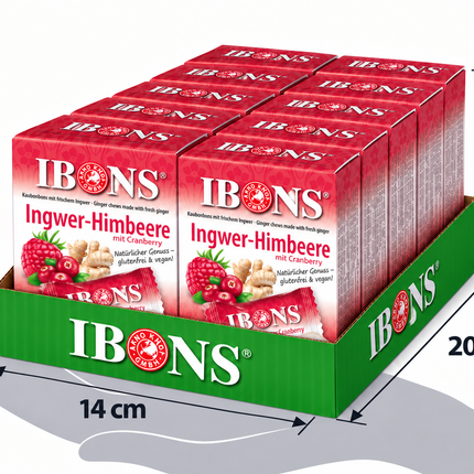 Ingwer-Himbeer mit Cranberry 60g x 10