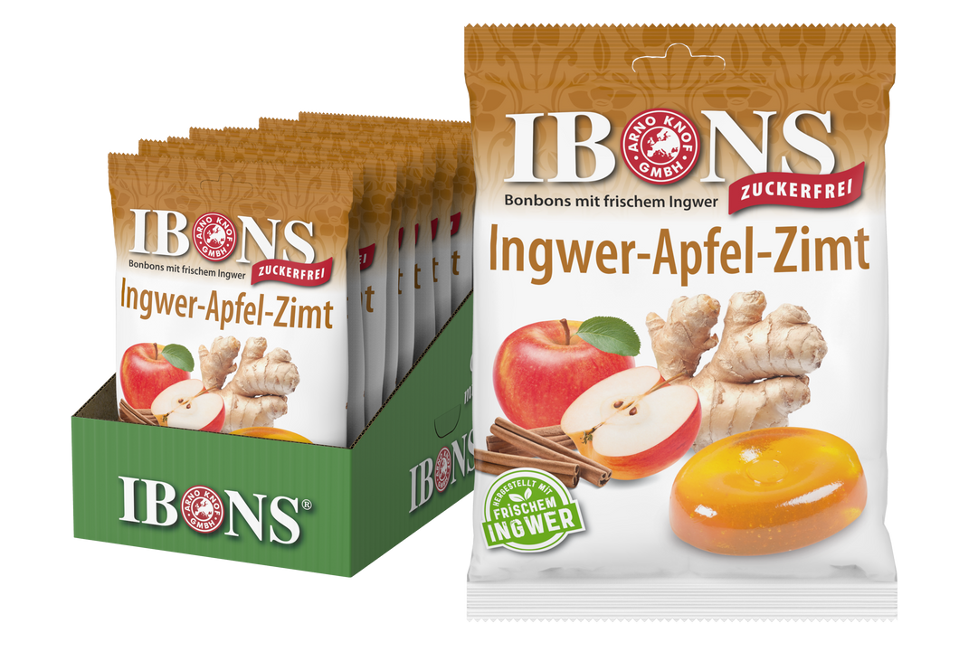 IBONS Ingwer-Apfel-Zimt zuckerfrei 75g x 10