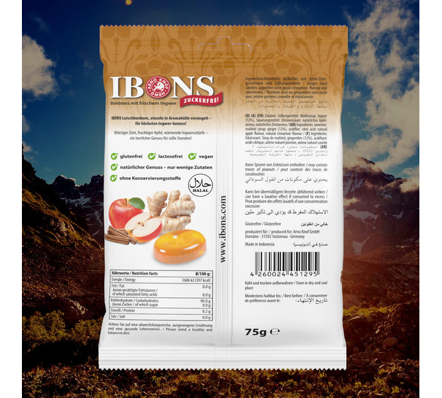 Ingwer-Apfel-Zimt zuckerfrei 75g x 10