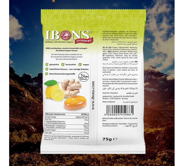 Ingwer-Zitrone zuckerfrei 75g x 10